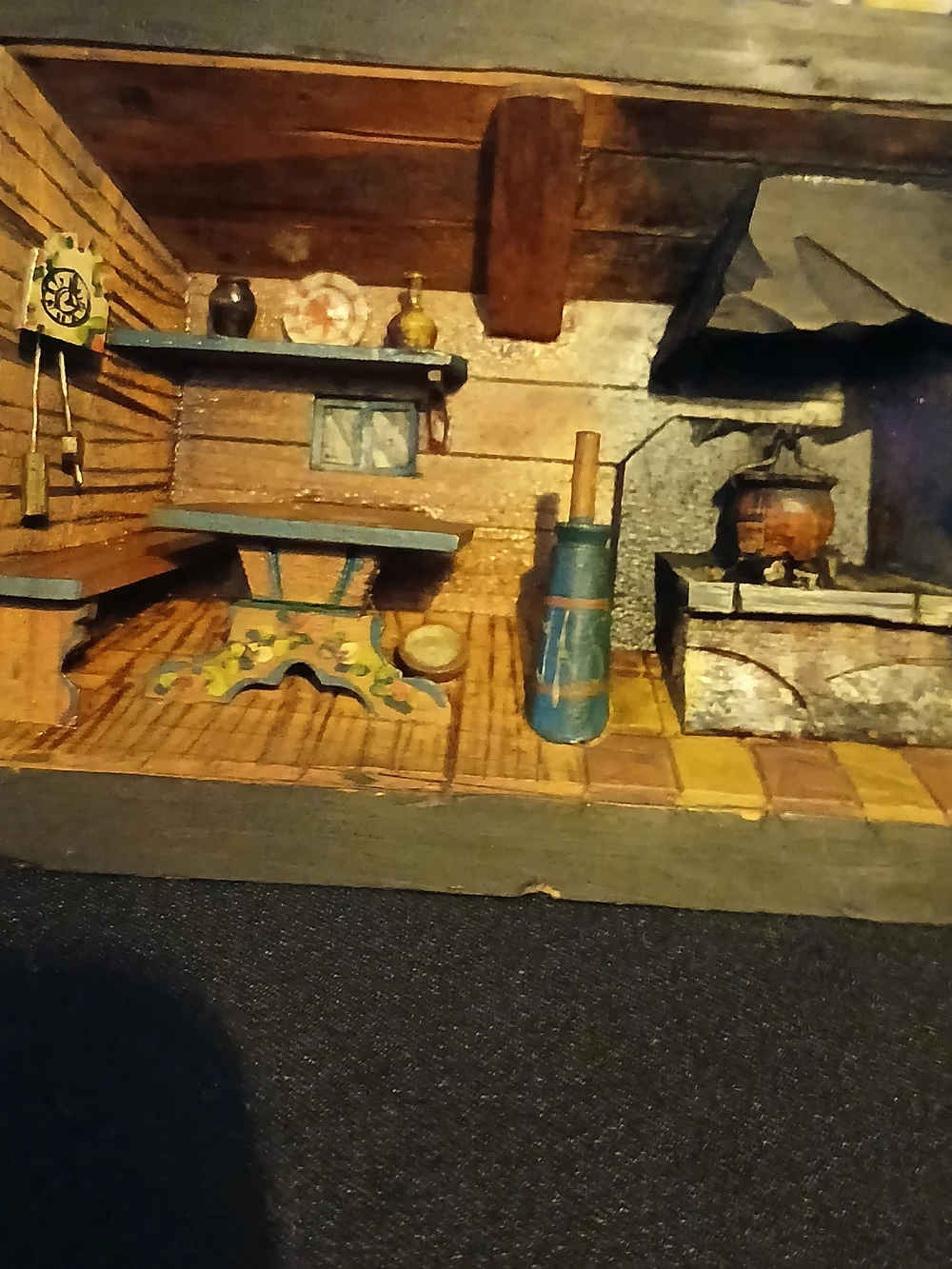 Vintage Handcrafted Rustic Miniature Kitchen Shadowbox Wall Decor
